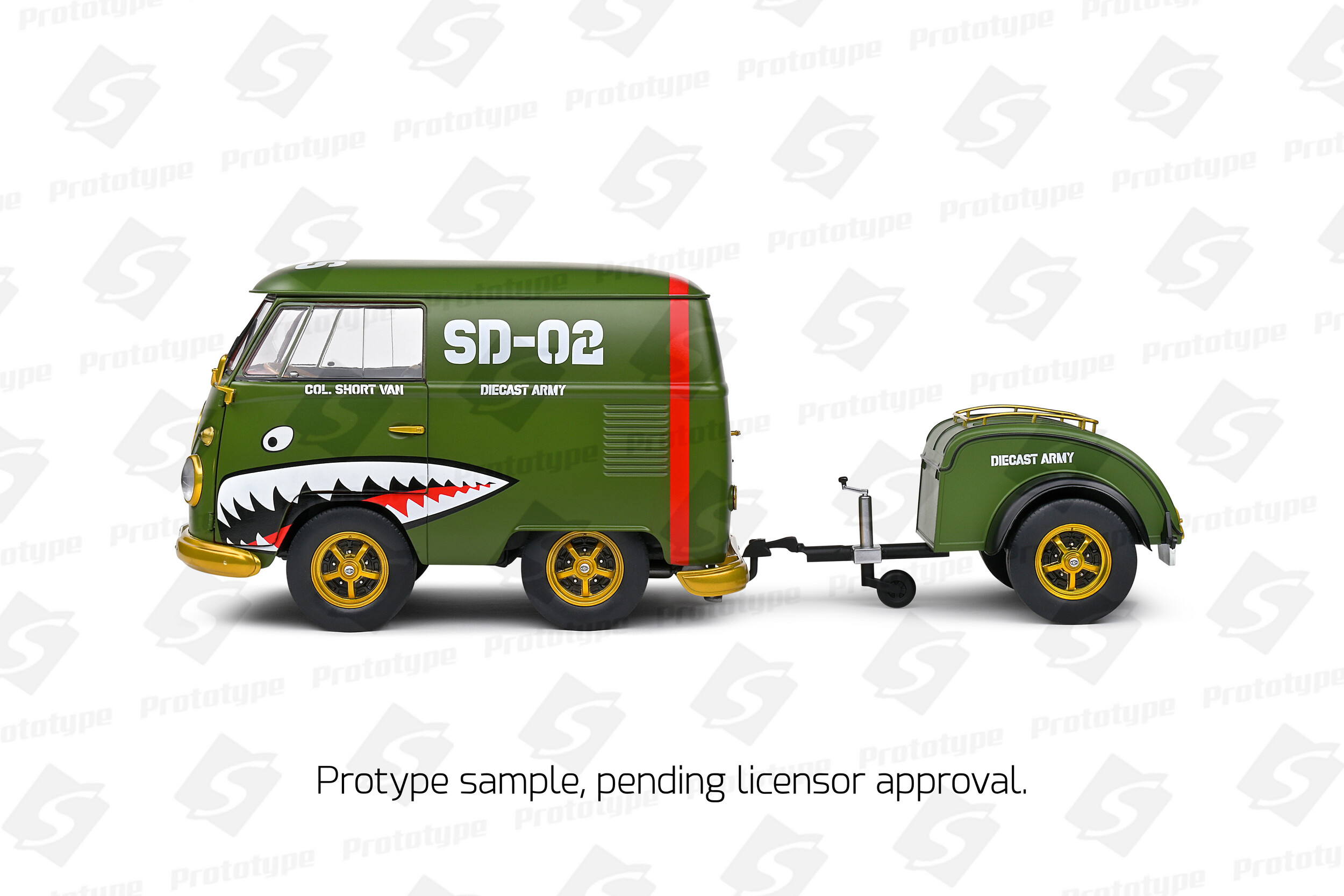 VOLKSWAGEN Kool Kombi Army 1950 Combi - 1:18 Solido S1810901 – Image 2