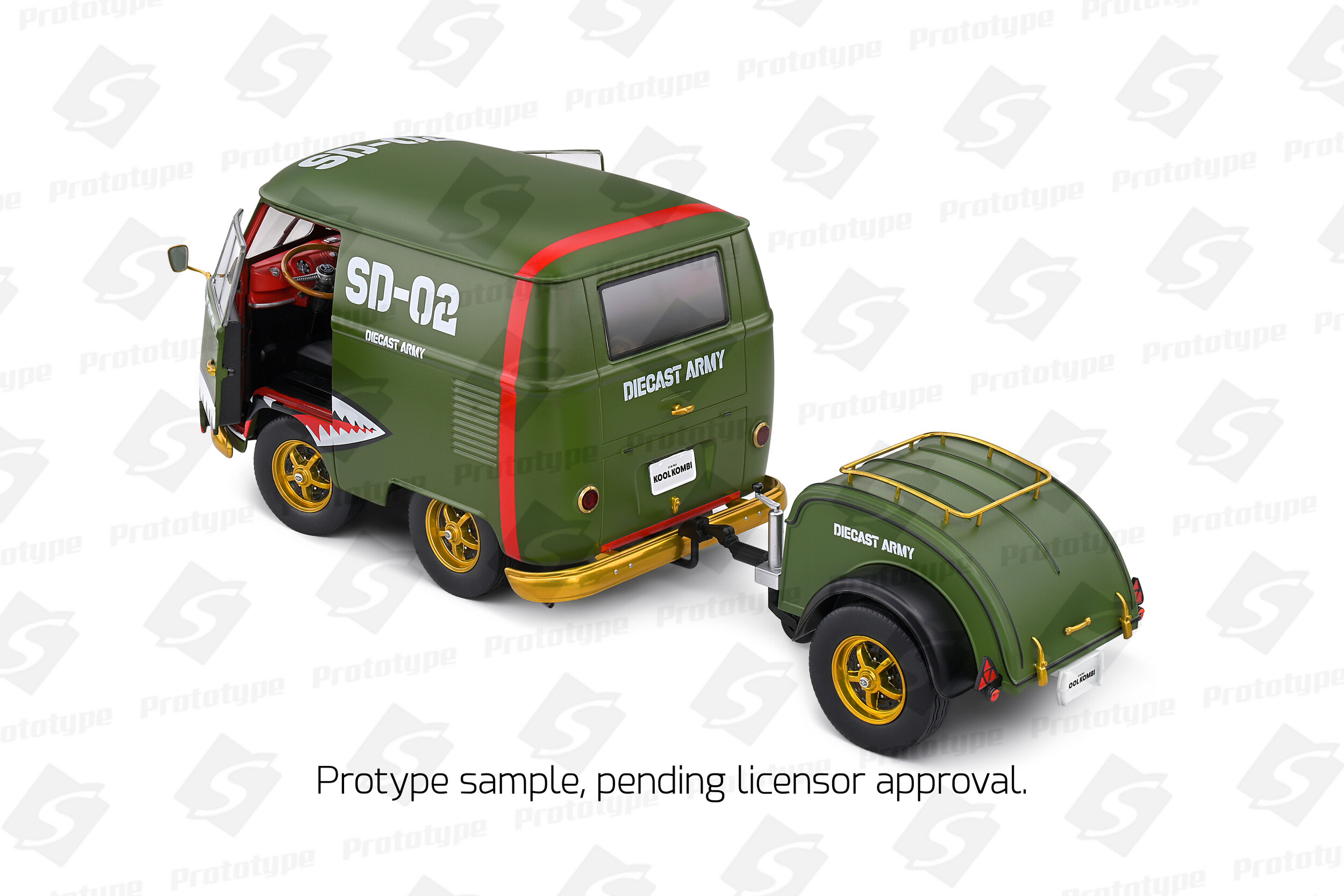 VOLKSWAGEN Kool Kombi Army 1950 Combi - 1:18 Solido S1810901 – Image 3