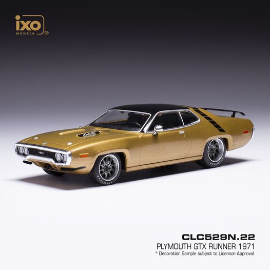 PLYMOUTH GTX Runner 1971 Or - 1:43 IXO CLC529