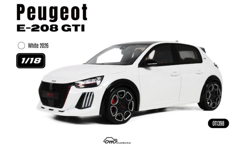 PEUGEOT E-208 GTI 2026 Blanc- 1:18 OttO OT1398