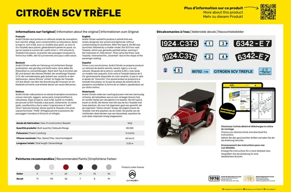 CITROËN 5CV Trèfle - 1:24 Heller 56702 – Image 2