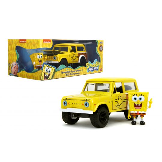 FORD Bronco W/ Bob l'éponge figurine 1973 - 1:24 Jada 35467