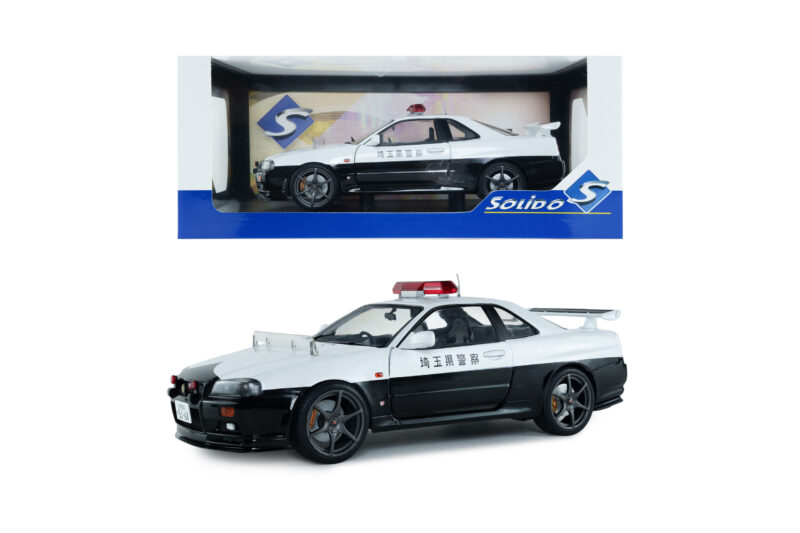 NISSAN Skyline R34 GT-R 1999 Police Japon - 1:18 Solido S1804317