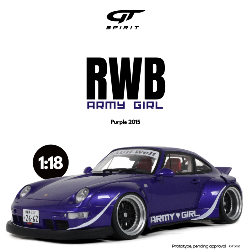 RWW Army Girl Porsche 2015 Purple - 1:18 GT Spirit GT562