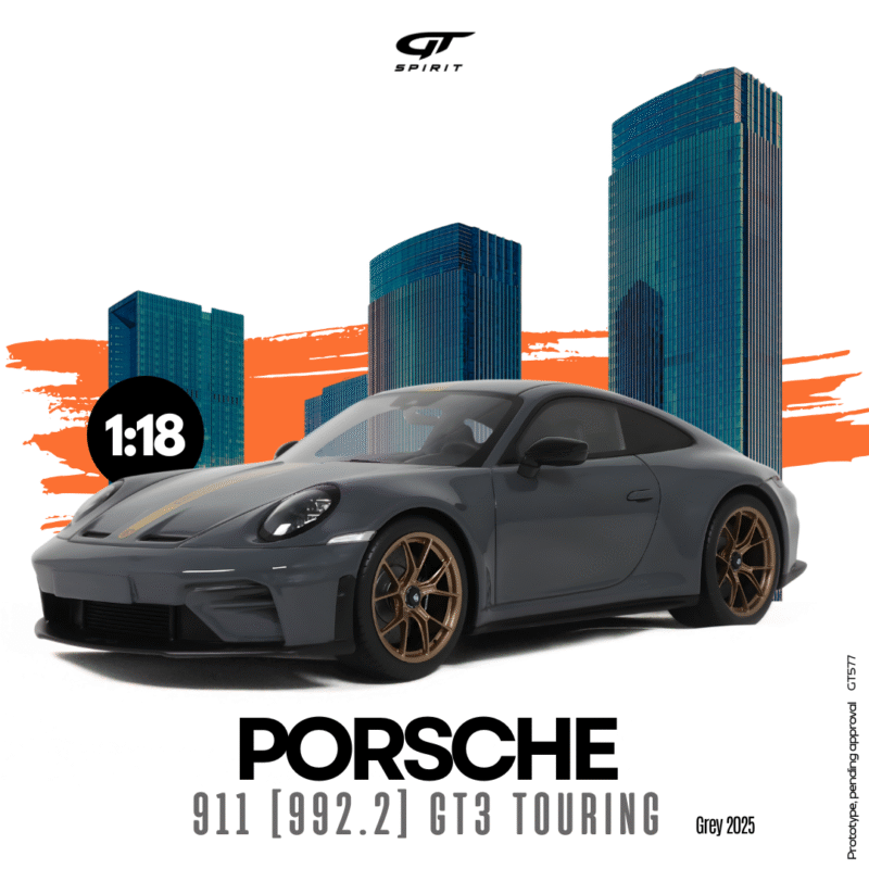 PORSCHE 911 (992.2) GT3 Touring 2025 Grey - 1:18 GT Spirit GT577