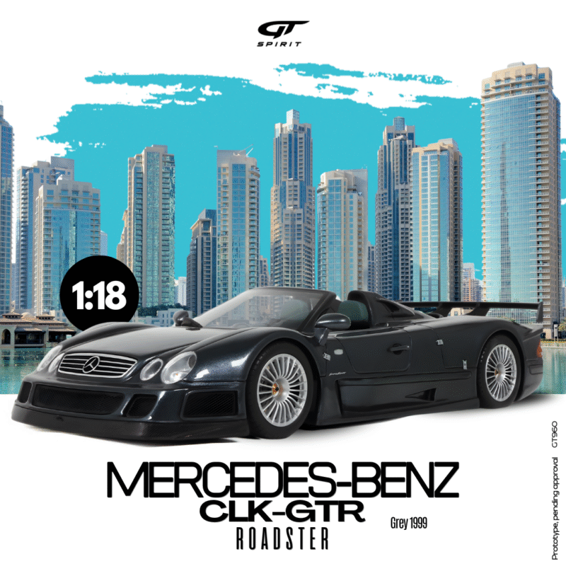 MERCEDES CLK GTR Roadster 1999 Grey - 1:18 GT Spirit GT960