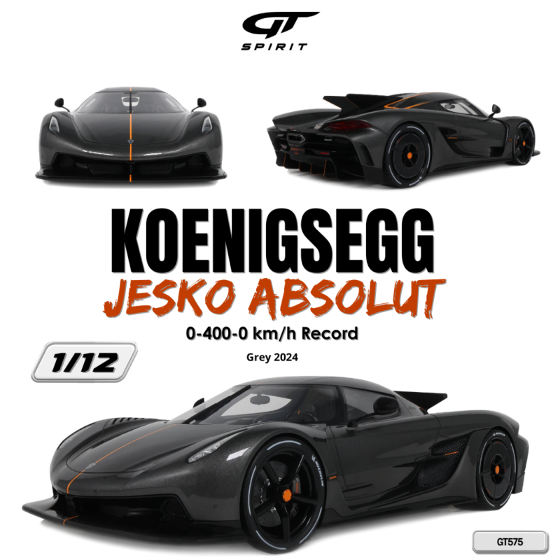 KOENIGSEGG Jesko Absolut 0-400 Kms Record - 1:12 GT Spirit GT575