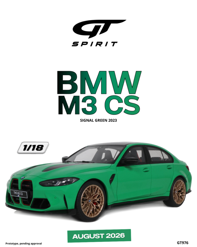 BMW M3 CS 2023 Signal Green - 1:18 GT Spirit GT976