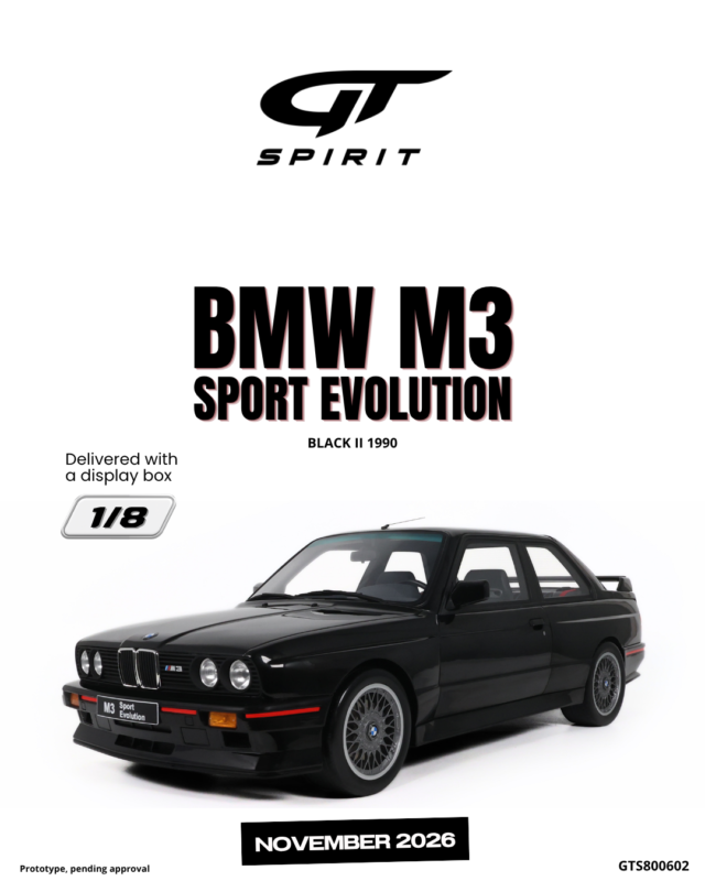 BMW M3 Sport Evo E30 1990 Black - 1:8 GT Spirit GTS800602