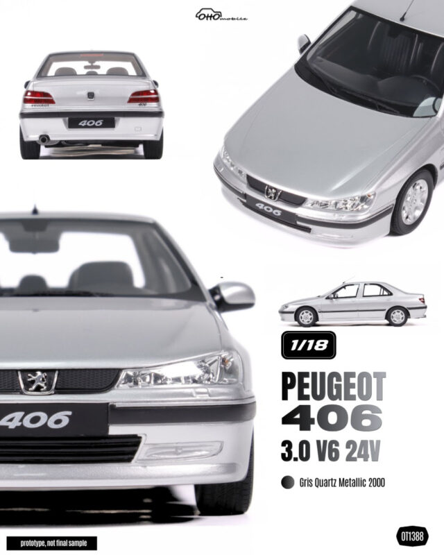 PEUGEOT 406 V6 2000 Gris - 1:18 OttO OT1388