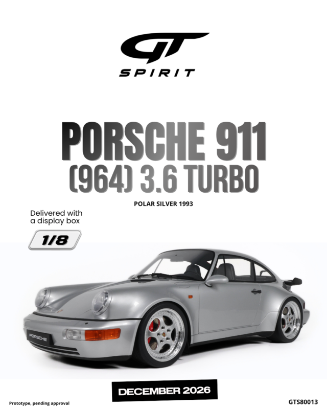 PORSCHE 964 3.6 Turbo 1993 Silver - 1:8 GT Spirit GTS80013