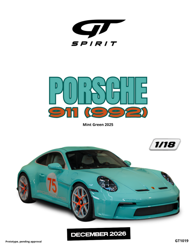 PORSCHE 911 (992) 2025 Green - 1:18 GT Spirit GT1019