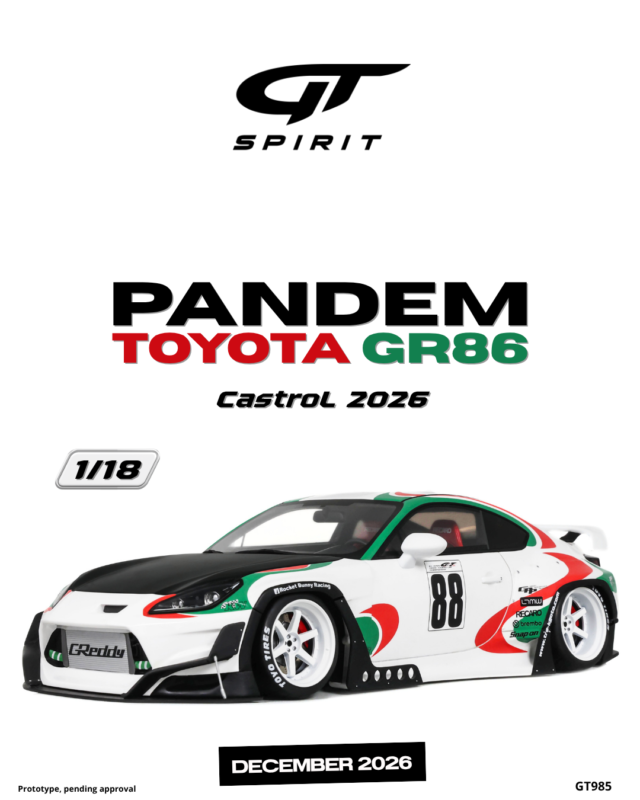 PANDEM Toyota GT86 Castrol 2026 - 1:18 GT Spirit GT985