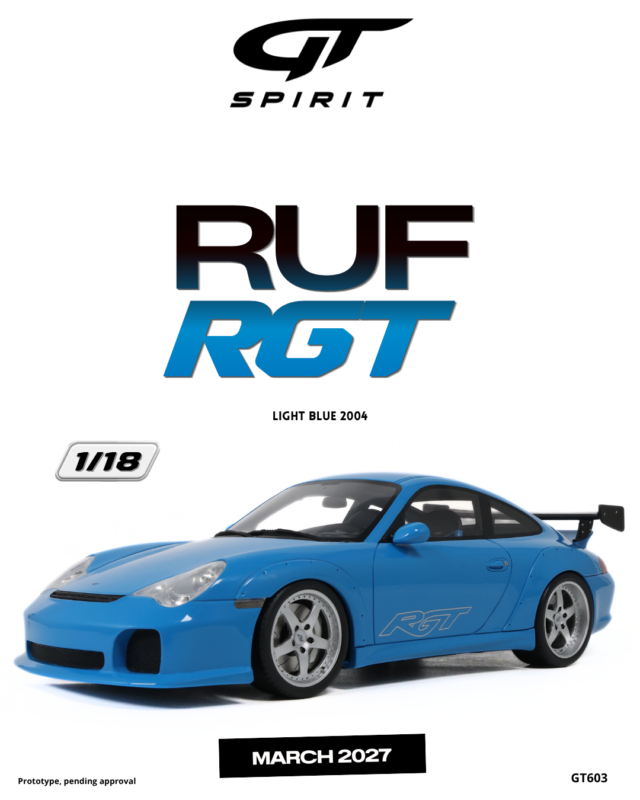 PORSCHE RUF RGT Light Blue 2004 - 1:18 GT Spirit GT603