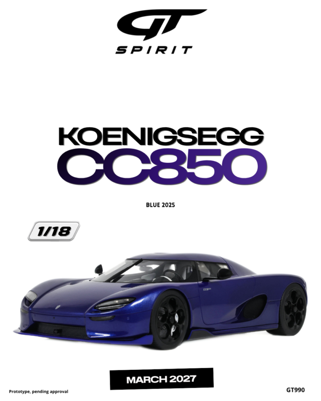 KOENIGSEGG CC850 2025 - 1:18 GT Spirit GT990