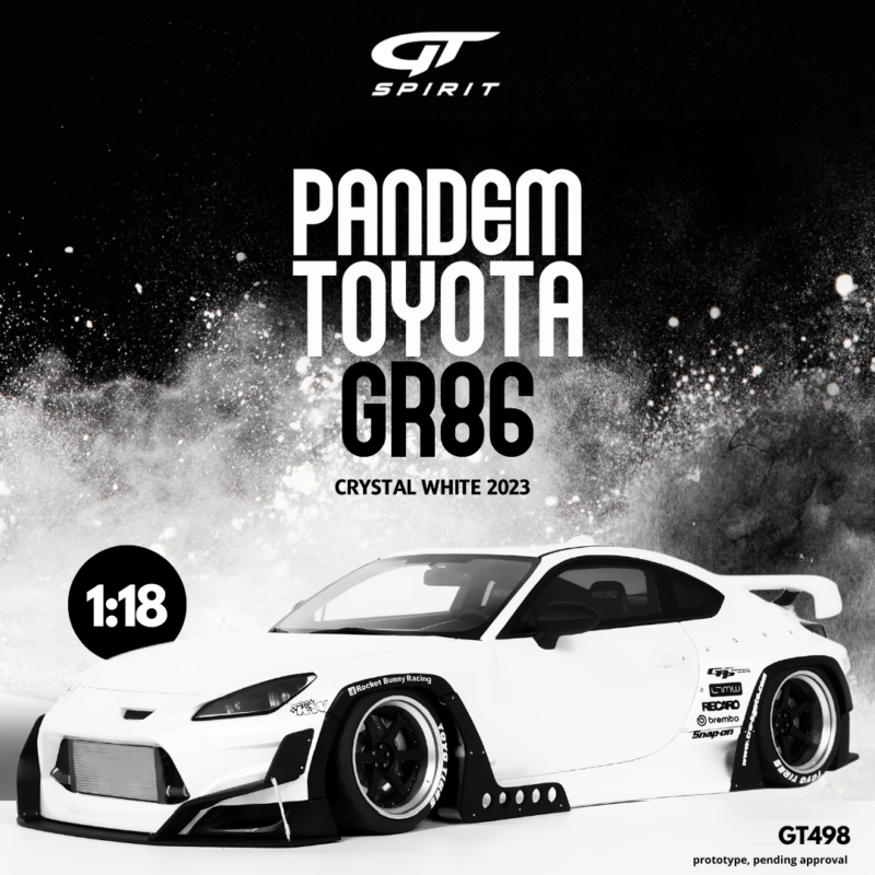 TOYOTA GR86 PANDEM 2023 Blanc - 1:18 GT Spirit GT498