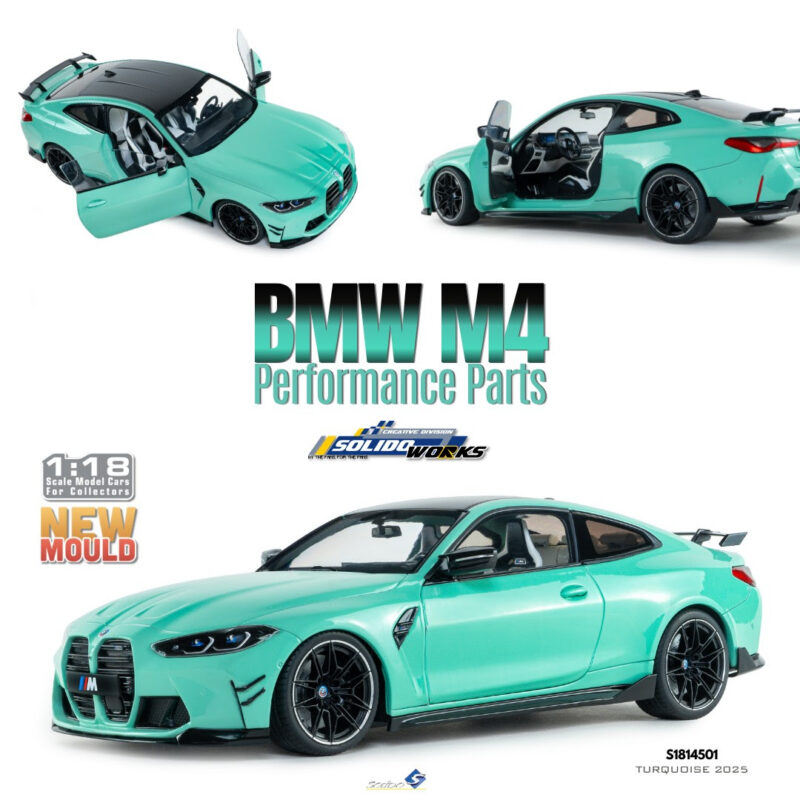 BMW M4 Perf. Parts 2025 Turquoise - 1:18 Solido S1814501
