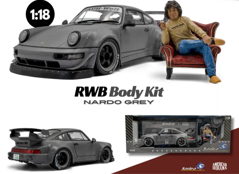 RWB Porsche 964 2024 Nardo + Figurine Akira - 1:18 Solido S1807517